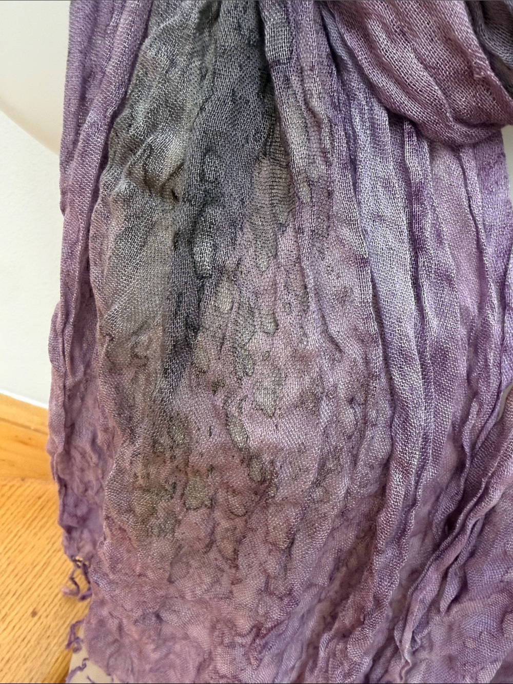 VTG Lightweight Lavender Multi-Tone Fringe Scarf Viscose - Picture 5 of 8